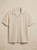 Textured Resort Collar Short Sleeve Shirt